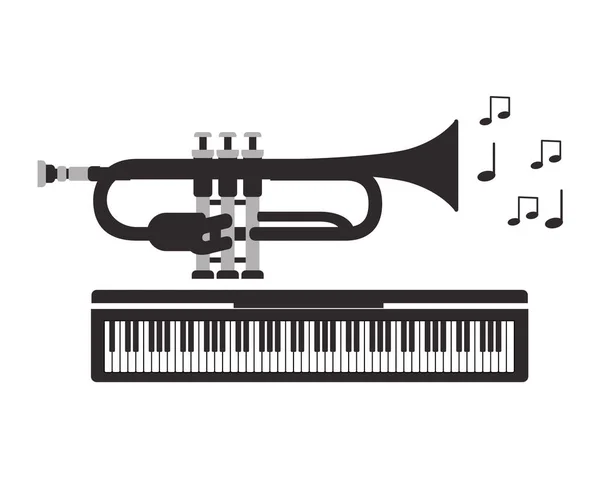 Instrument de musique trompette icône isolée — Image vectorielle