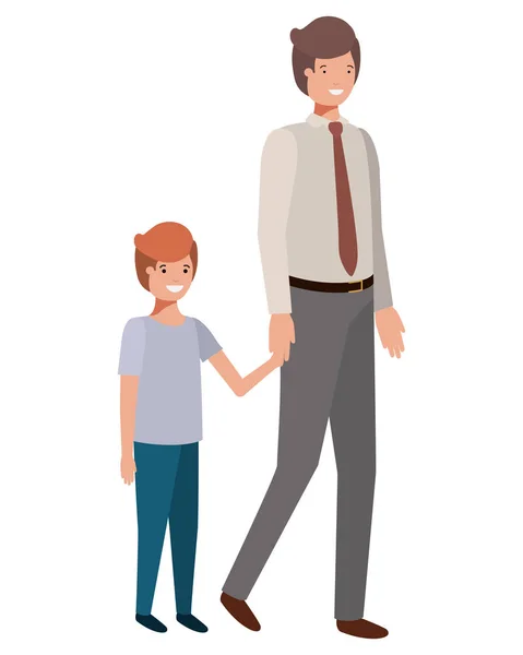 Padre e hijo avatar carácter — Archivo Imágenes Vectoriales