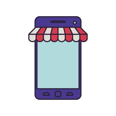 çadır izole simge ile akıllı telefon