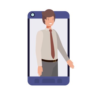 akıllı telefon avatar karakter işadamı