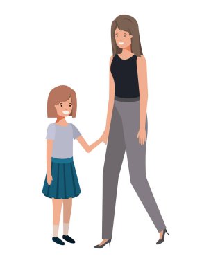 Anne ve kızı avatar karakter