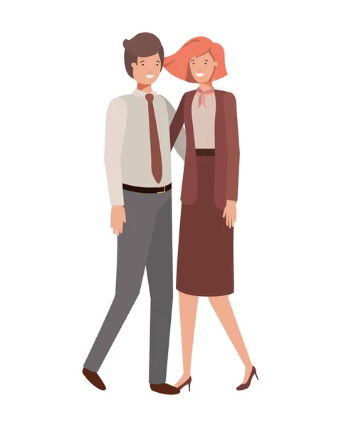 Jeune couple de personnage avatar d'affaires — Image vectorielle