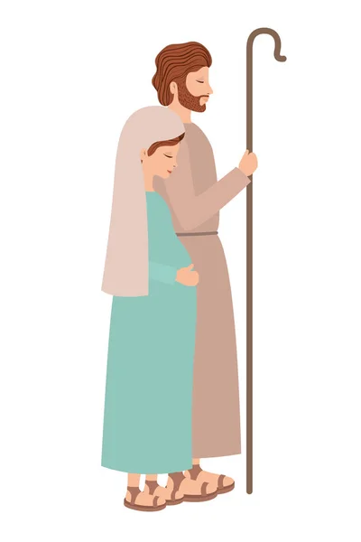 Jungfru Maria graviditet och Saint Joseph — Stock vektor