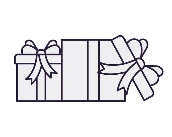 Boîtes cadeaux icône isolée — Image vectorielle