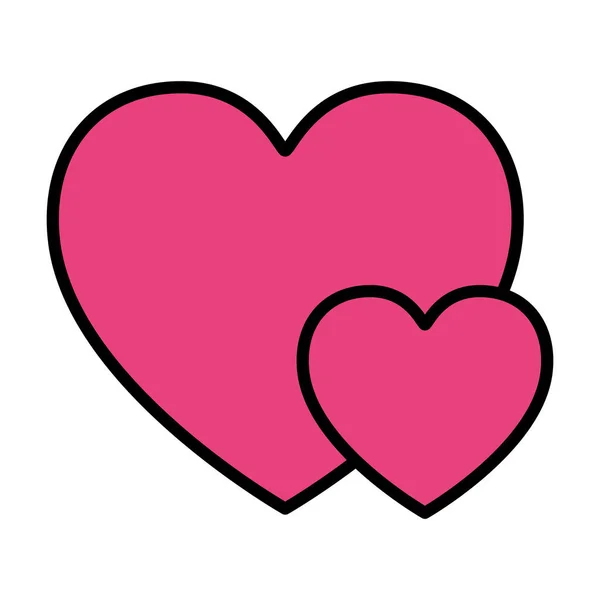 Szív szerelem elszigetelt ikon — Stock Vector