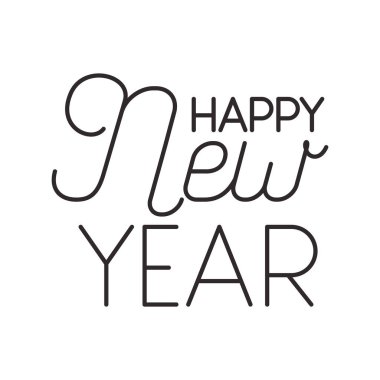 mutlu yeni yıl izole simgesi