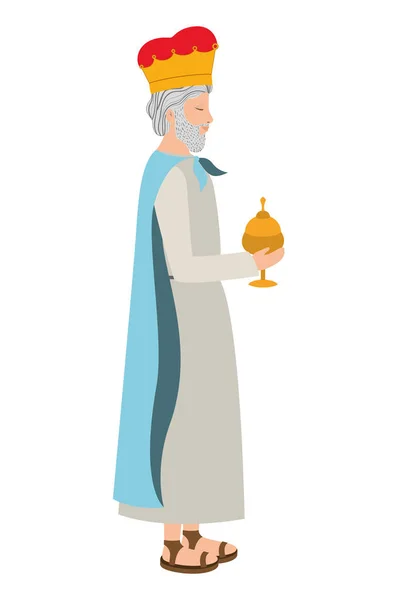 Wise man manger character — Stock Vector