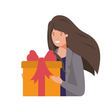 Hediyelik kutu avatar karakteri olan kadın