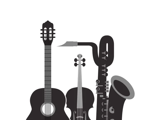 Musical instruments pattern icon — Stock Vector