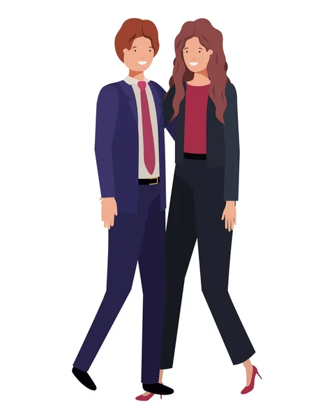 Νεαρό ζευγάρι της επιχείρησης χαρακτήρα avatar — Διανυσματικό Αρχείο