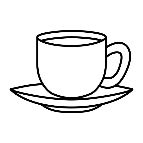 Tazza di caffè con piastra icona isolata — Vettoriale Stock
