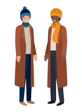 kış giysileri avatar karakter ile erkekler