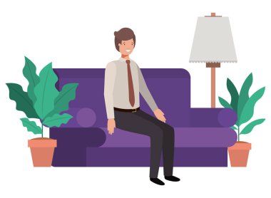 oturma odası avatar karakter genç adam
