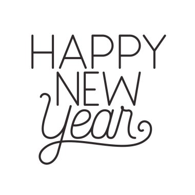 mutlu yeni yıl izole simgesi