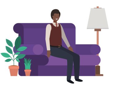 oturma odası avatar karakter genç adam