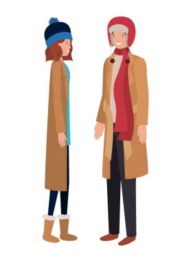 kış giysileri avatar karakter ile çift