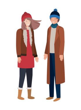 kış giysileri avatar karakter ile çift