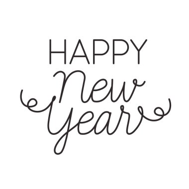 mutlu yeni yıl izole simgesi