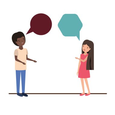 konuşma balonu avatar karakter ile Çift