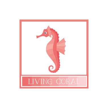 Seahorse desen izole simgesi