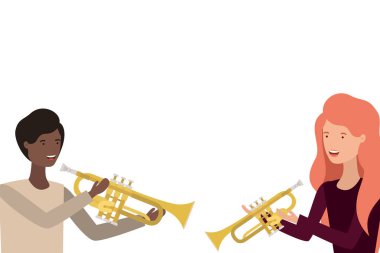 müzik aletleri ile çift deseni