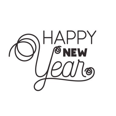 mutlu yeni yıl izole simgesi