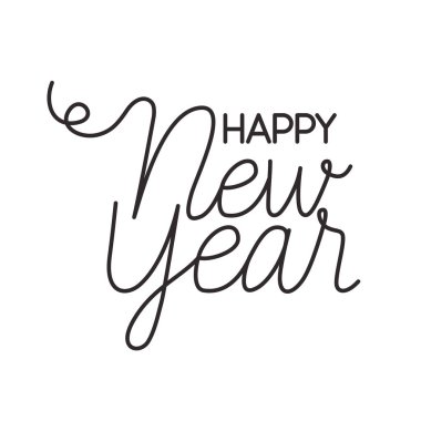 mutlu yeni yıl izole simgesi