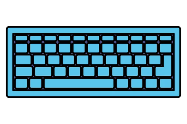 Niedliche Tastatur isolierte Ikone — Stockvektor