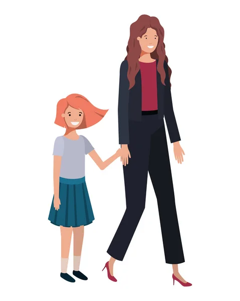 Персонаж мами і дочки аватар — стоковий вектор