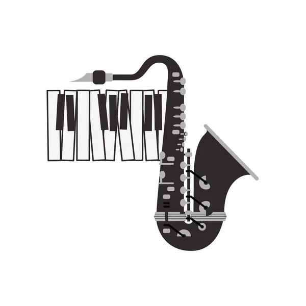 Musical instrument saxophone icon — Stock Vector