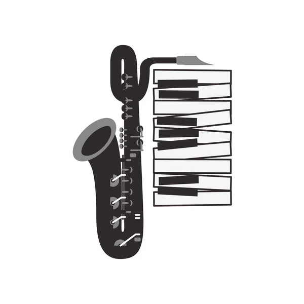 Muziekinstrument-saxofoon-pictogram — Stockvector