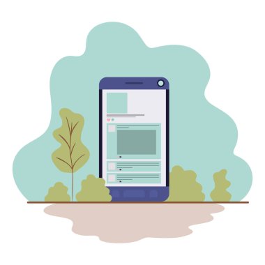 sosyal ağ profili ile akıllı telefon izole simgesi