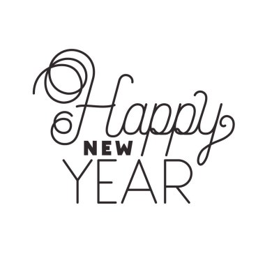 mutlu yeni yıl izole simgesi