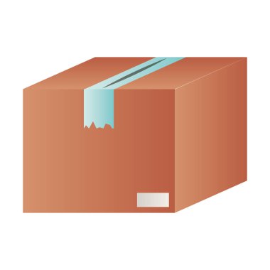 kapalı karton kutu izole simge