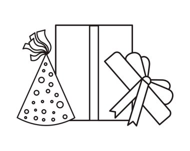 şapka parti izole hediye kutusu simgesi