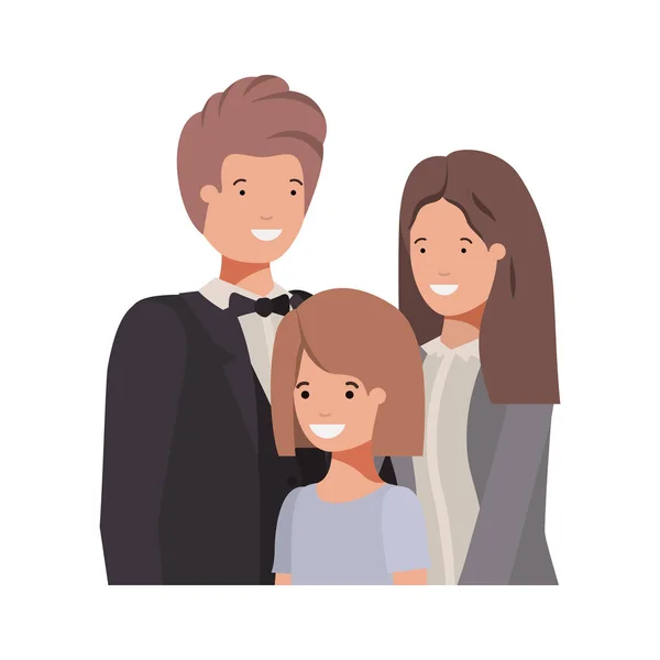 Coppia di genitori con personaggio avatar daugether — Vettoriale Stock