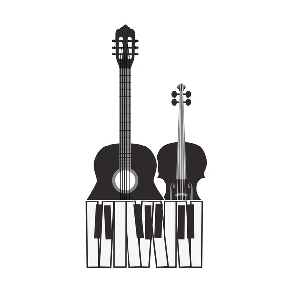 Musical instruments isolated icon — Stock Vector