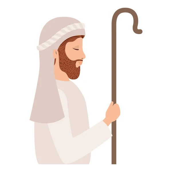 Sfântul Iosef cu caracter de trestie de trestie — Vector de stoc