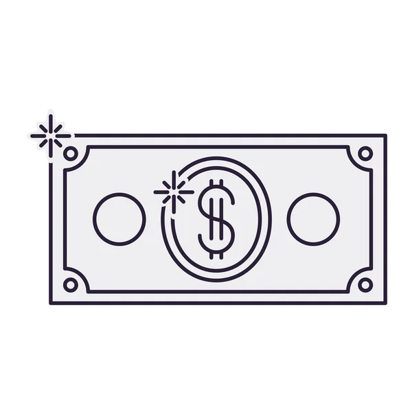 Dollarbiljet geïsoleerd icoon — Stockvector