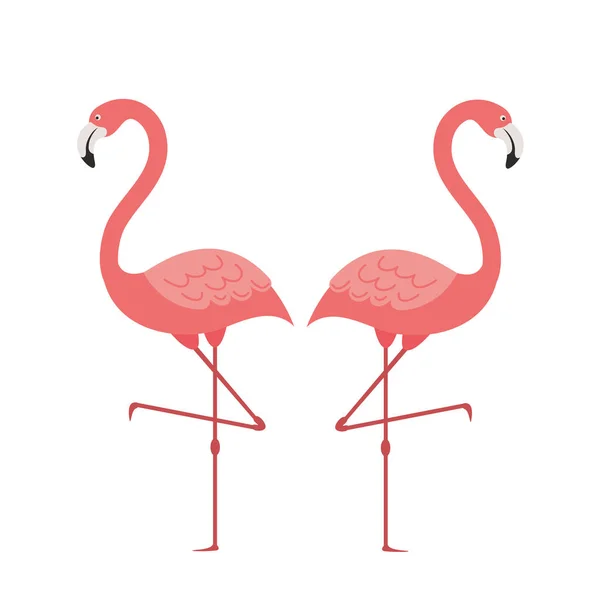 Rosa Flamingo isolerad ikon — Stock vektor