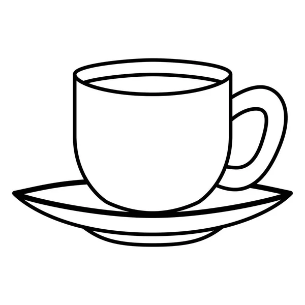 Xícara de café com placa ícone isolado —  Vetores de Stock