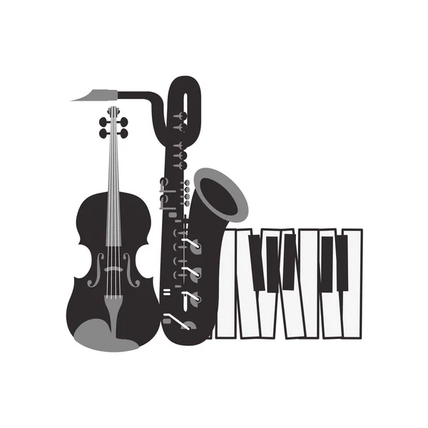 Musical instruments isolated icon — Stock Vector