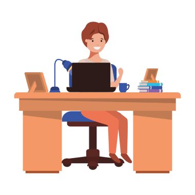 adam ofis avatar karakter çalışan