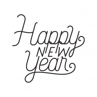 mutlu yeni yıl izole simgesi