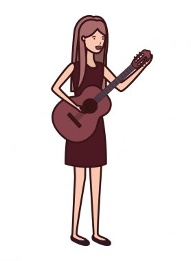 gitar karakteri ile genç kadın
