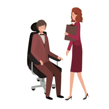 ofis sandalye ve kadın ayakta oturan adam