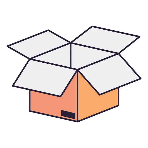 Öppen kartong låda isolerad ikon — Stock vektor