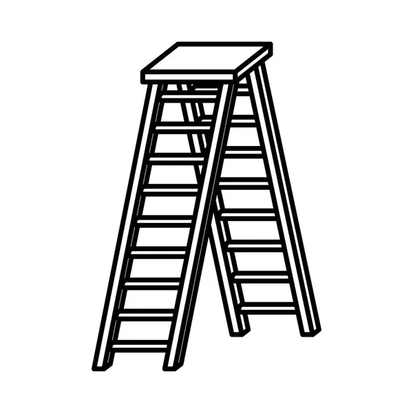 Wooden stair isolated icon — Stock Vector