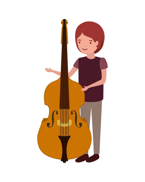 Young man with violin character — Stock Vector