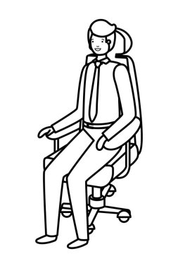 ofiste iş işadamı karakter Avatar oturan